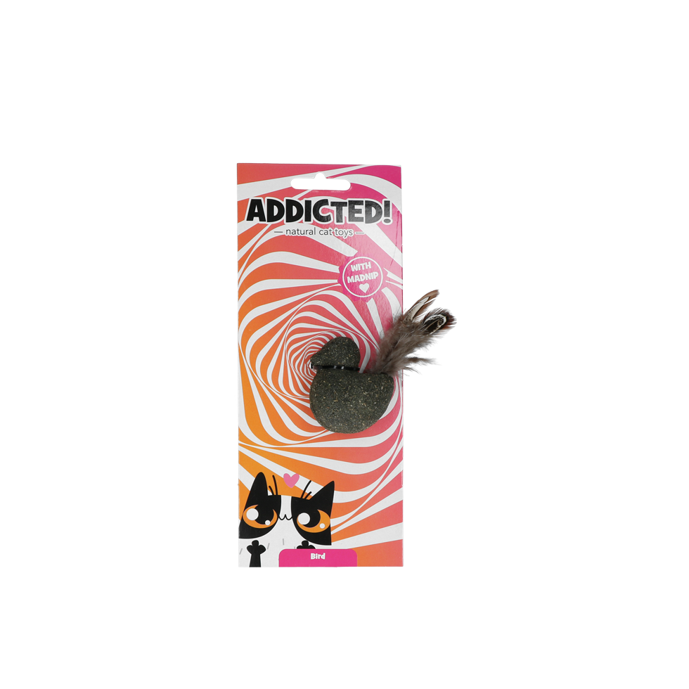 Pássaro viciado com penas