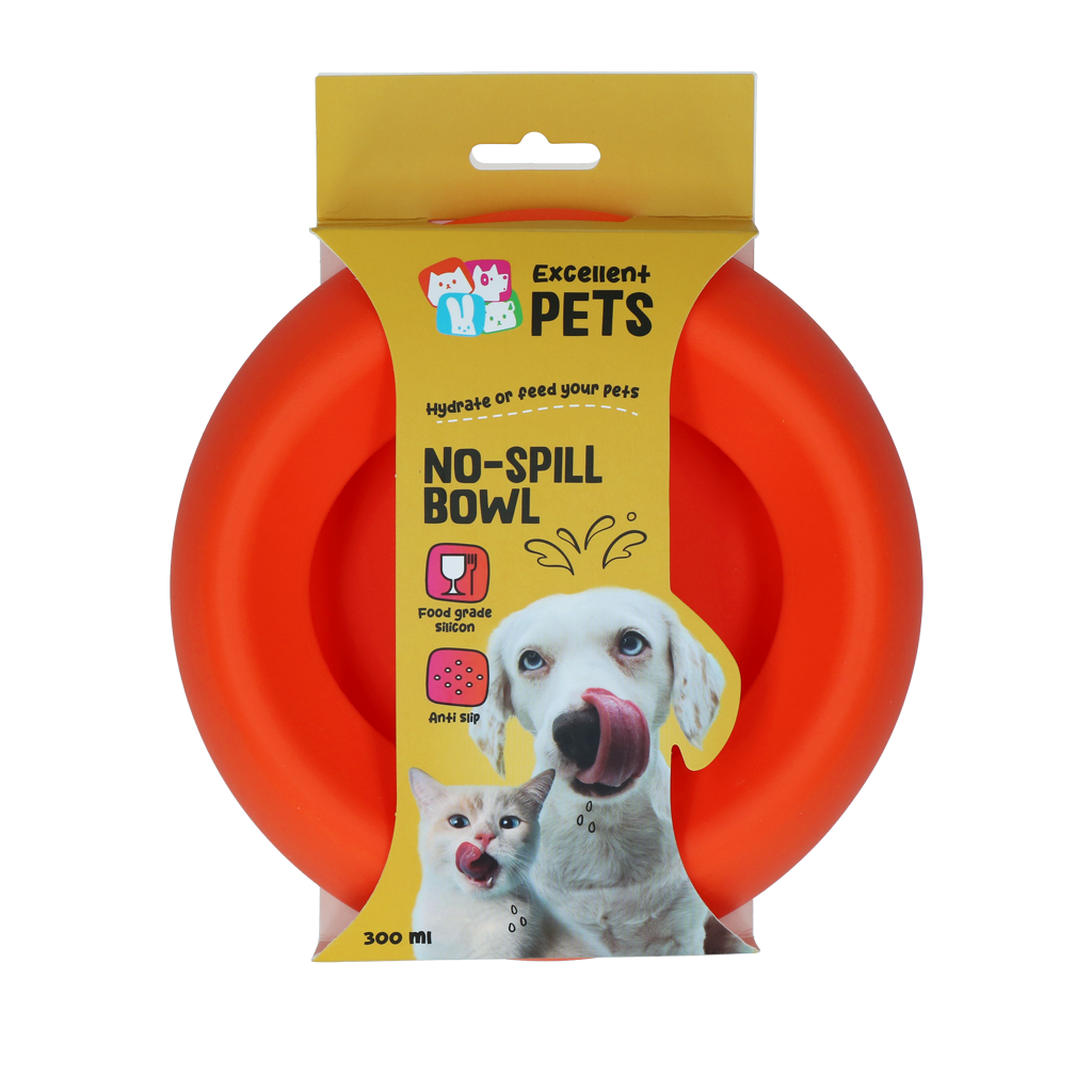 Tigela Anti Derrame Excellent Pets Laranja