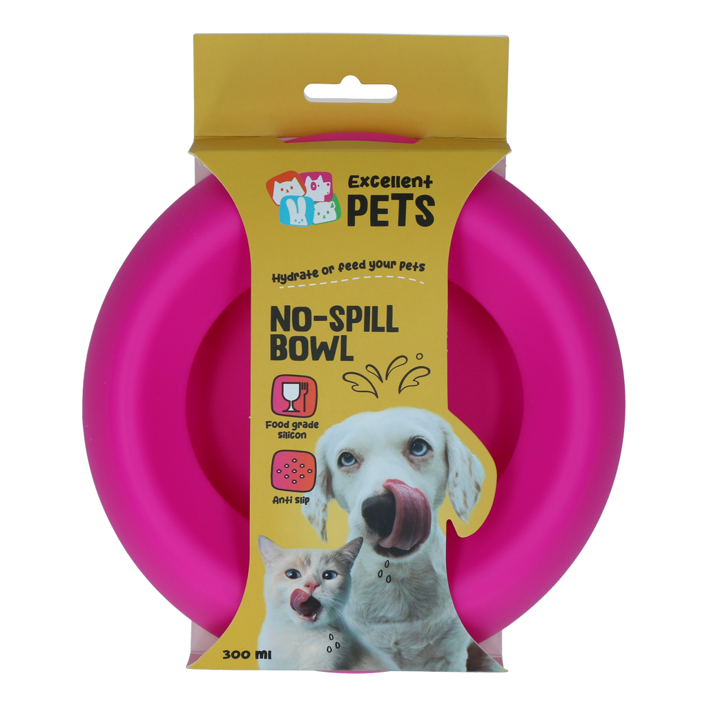 Tigela Anti Derrame Excellent Pets Rosa