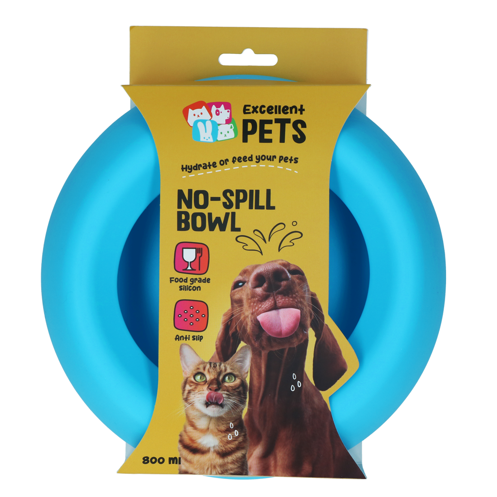 Tigela Anti Derrame Excellent Pets Azul
