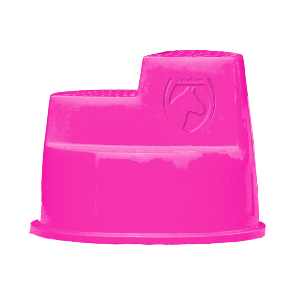 Excelente auxiliar de montagem de cavalos 3 degraus rosa
