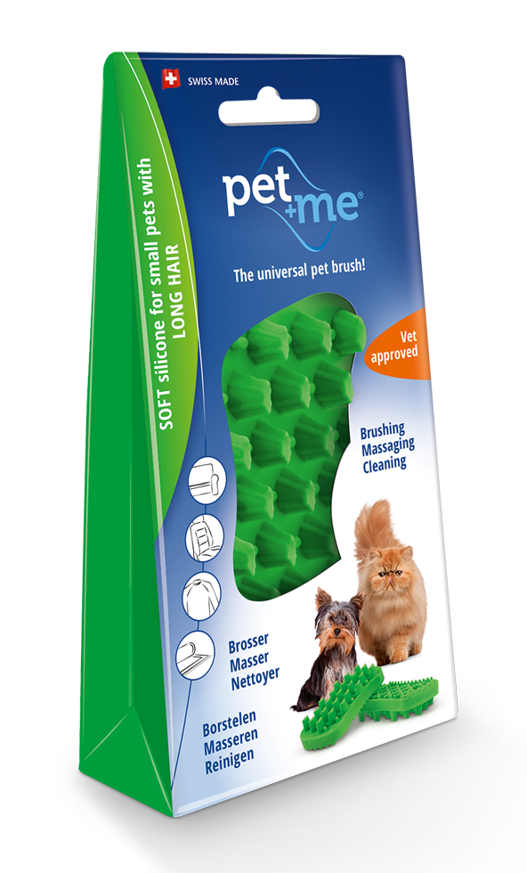 Escova PetMe para pelos longos de gato verde