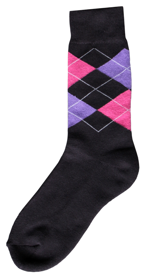 Meia de motociclista cinza escuro rosa roxo