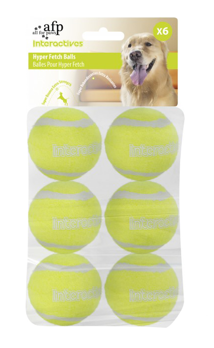 AFP Interactives Pacote com 6 bolas de tênis Hyper Fetch Super Bounce