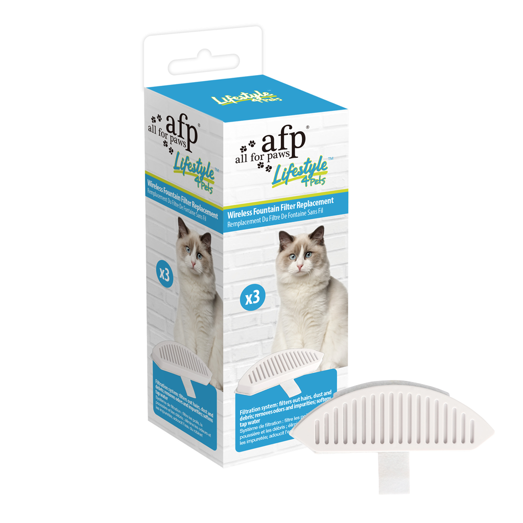 Kit com 3 filtros de reposição para bebedouro sem fio AFP Lifestyle 4 Pets