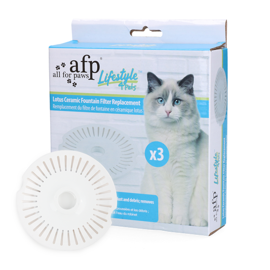 AFP Lifestyle 4 Pets Filtro de reposição de cerâmica Lotus para fonte de água (3 unidades)