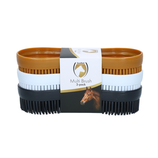 Excelente conjunto de 3 escovas multiusos para cavalos