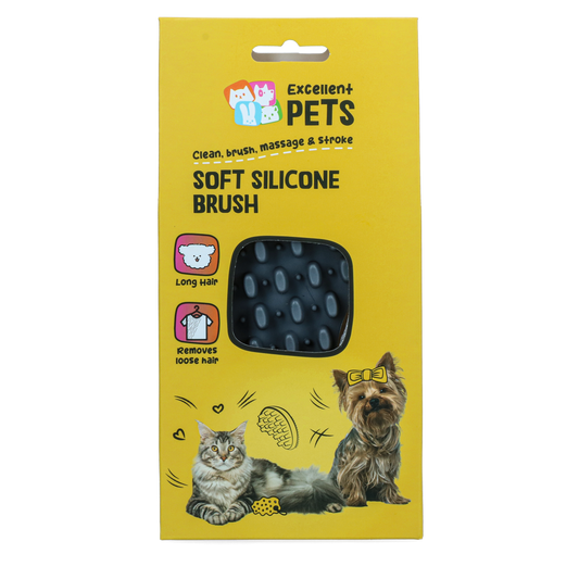 Excelente escova de silicone macio para animais de estimação com pelos longos