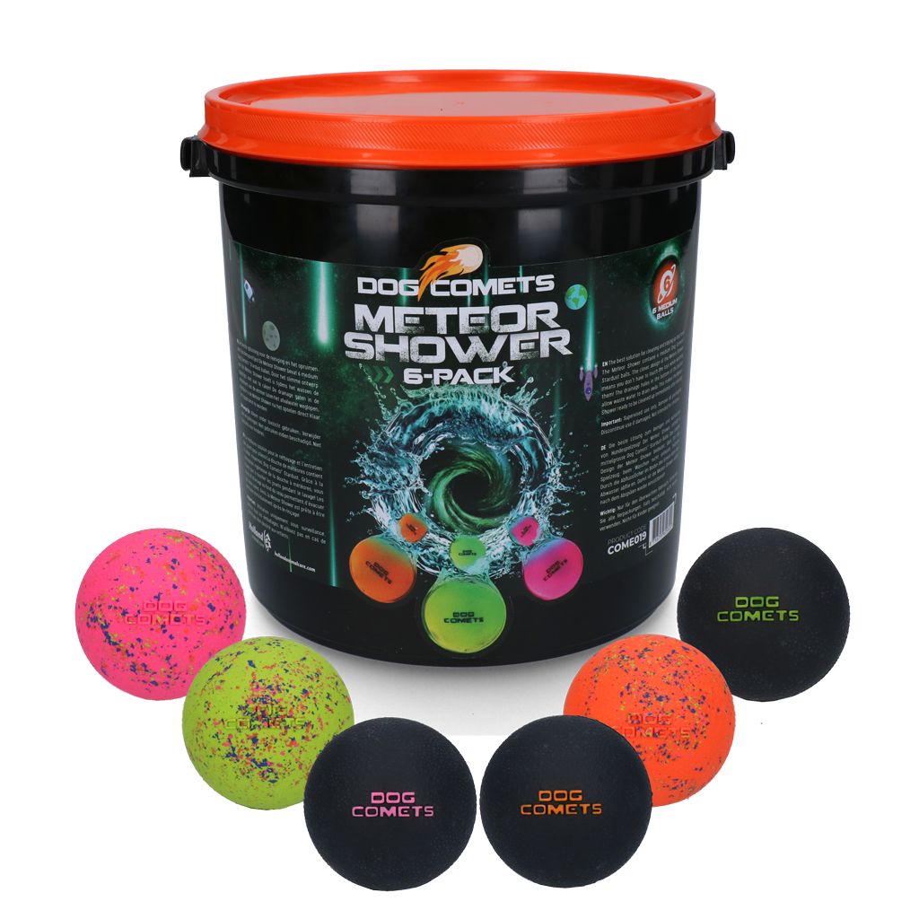 Balde para chuva de meteoros Dog Comets com 6 bolas Stardust de