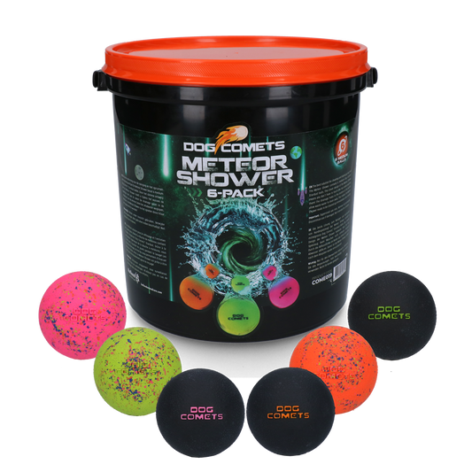 Balde para chuva de meteoros Dog Comets com 6 bolas Stardust de