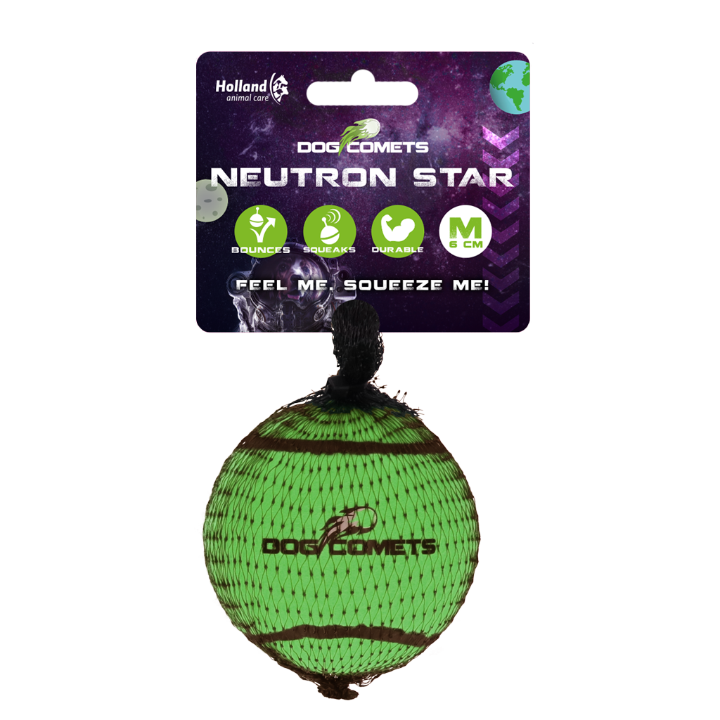 Bola de tênis Dog Comets com apito estrela de nêutrons M verde