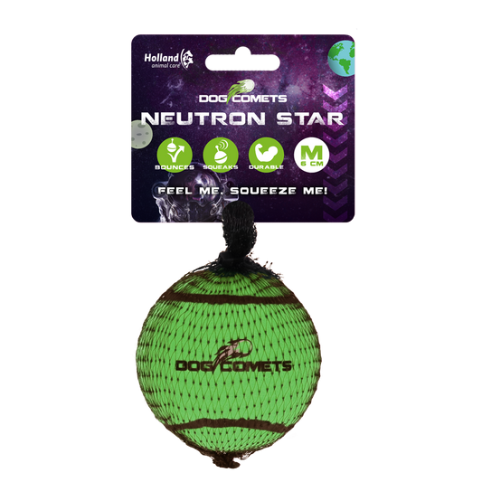 Bola de tênis Dog Comets com apito estrela de nêutrons M verde
