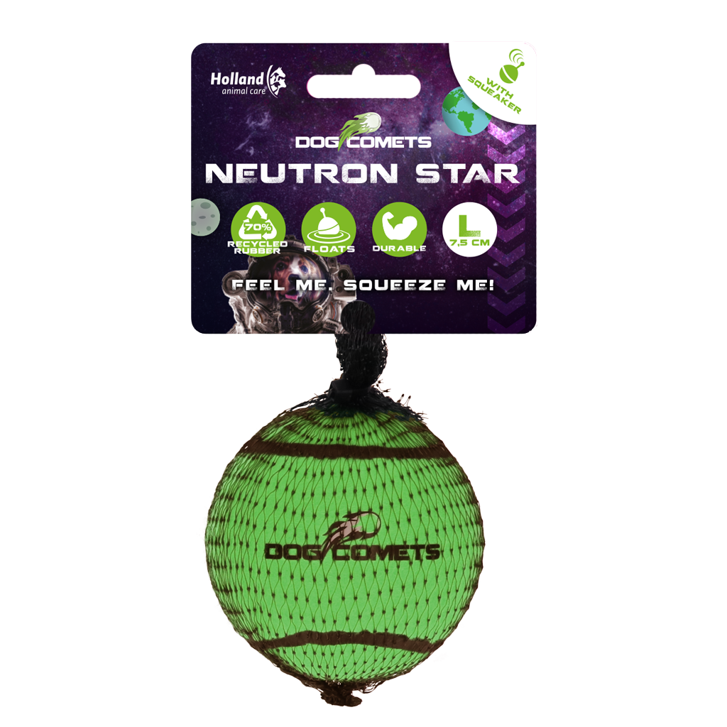 Bola de tênis Dog Comets com apito estrela de nêutrons G verde
