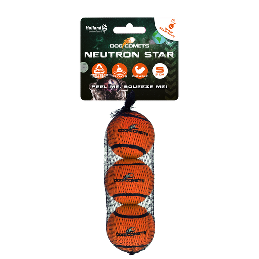 Bola de tênis Dog Comets com apito modelo Neutron Star S laranja pacote com 3 unidades