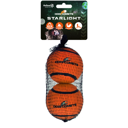 Bola de tênis Dog Comets Starlight Laranja (pacote com 2)