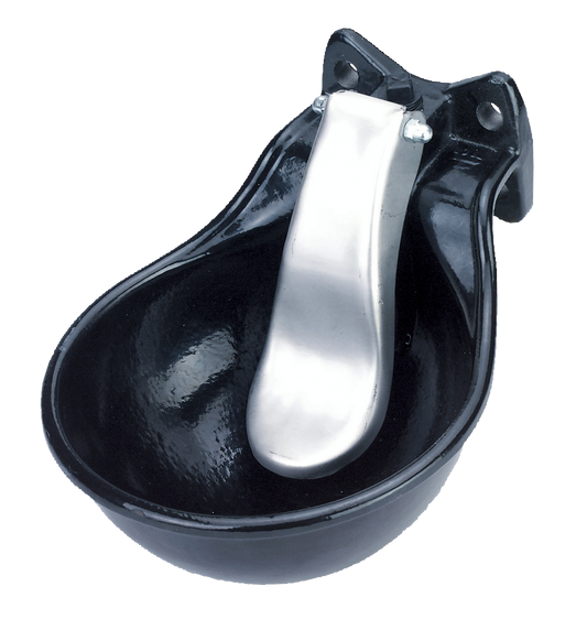 Tigela de metal para beber com colher