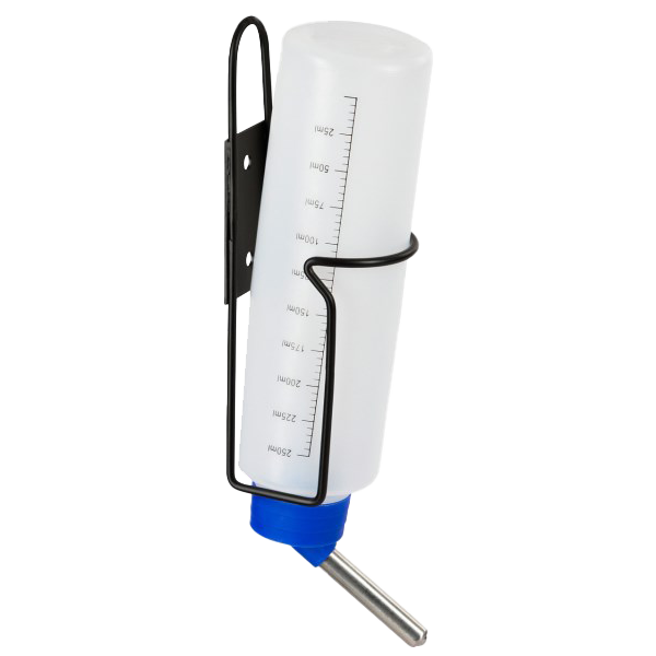 Garrafa de água com suporte de metal