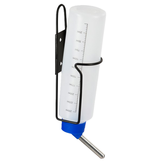 Garrafa de água com suporte de metal