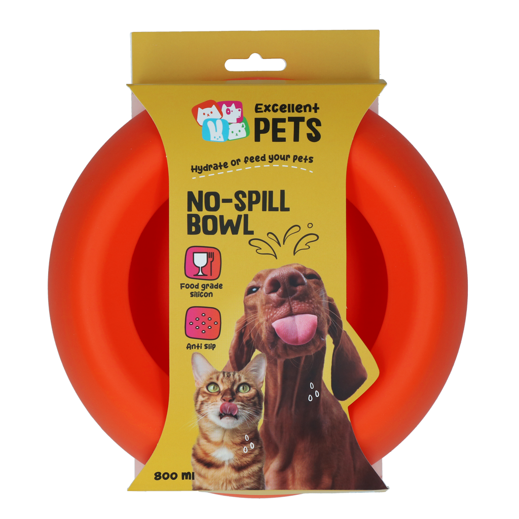 Tigela Anti Derrame Excellent Pets Laranja
