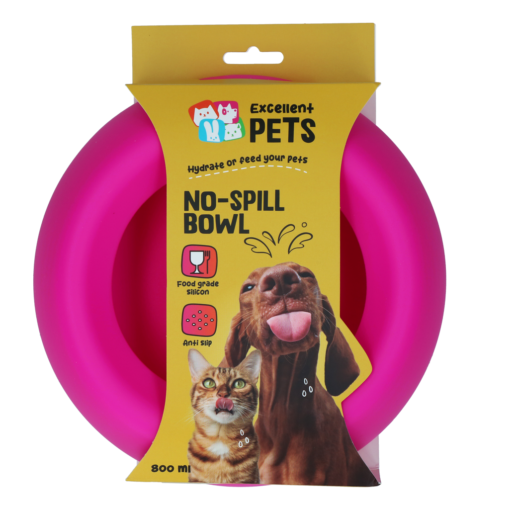 Tigela Anti Derrame Excellent Pets Rosa