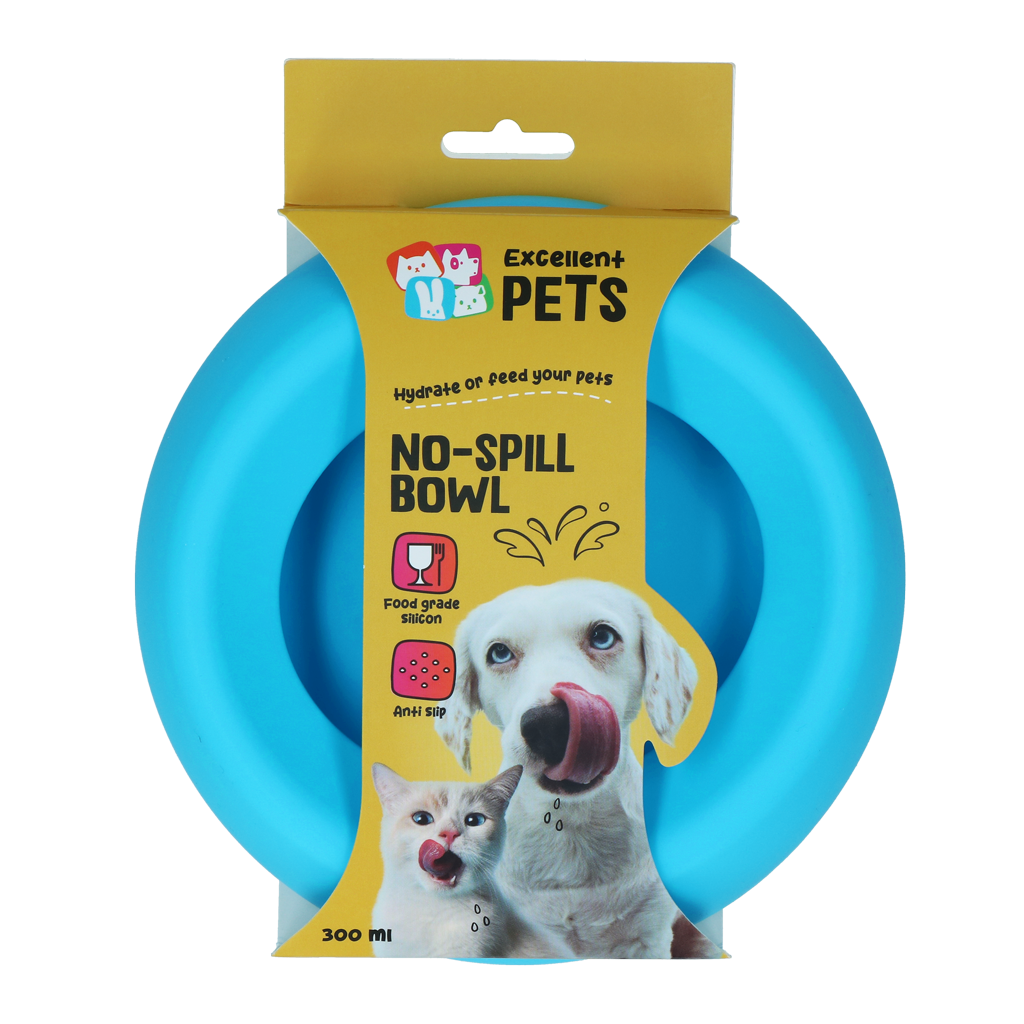 Tigela Anti Derrame Excellent Pets Azul