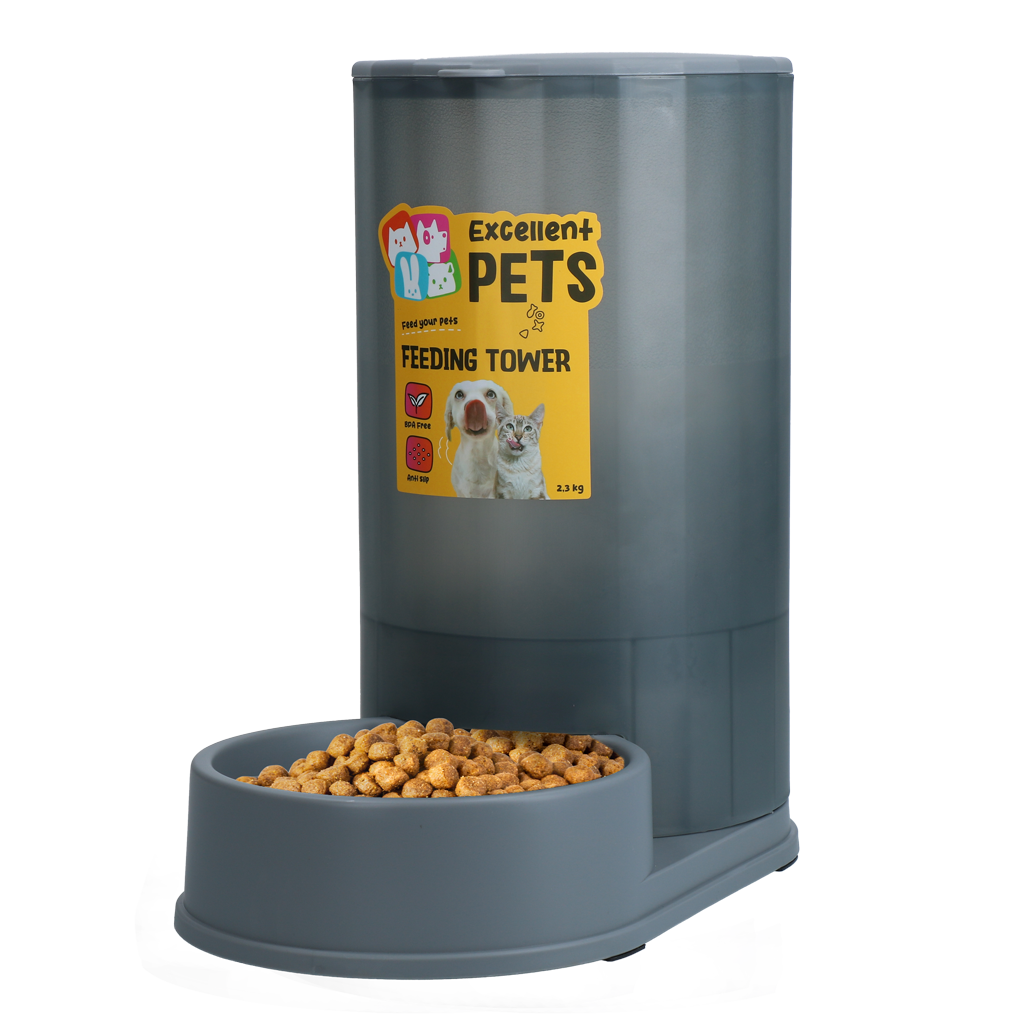 Excelente torre de alimentação para animais de estimação