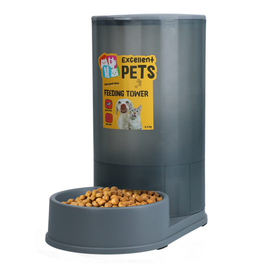 Excelente torre de alimentação para animais de estimação