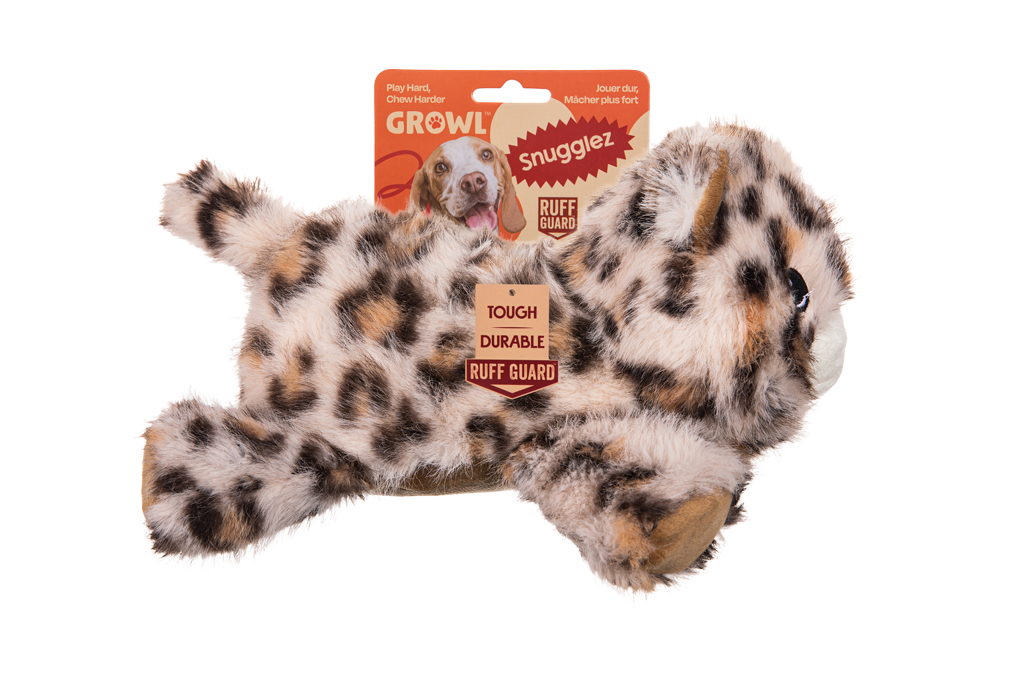 Rosnando e abraçando Larry o Leopardo