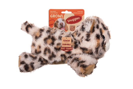 Rosnando e abraçando Larry o Leopardo