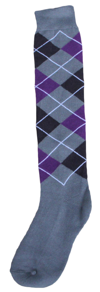 Meia até o joelho RE cinza preto roxo