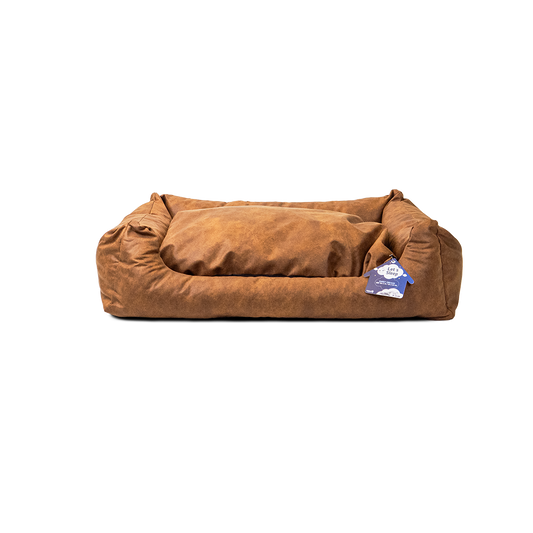 Cama para cães Let's Sleep Sweet Dreams com almofada G cor conhaque