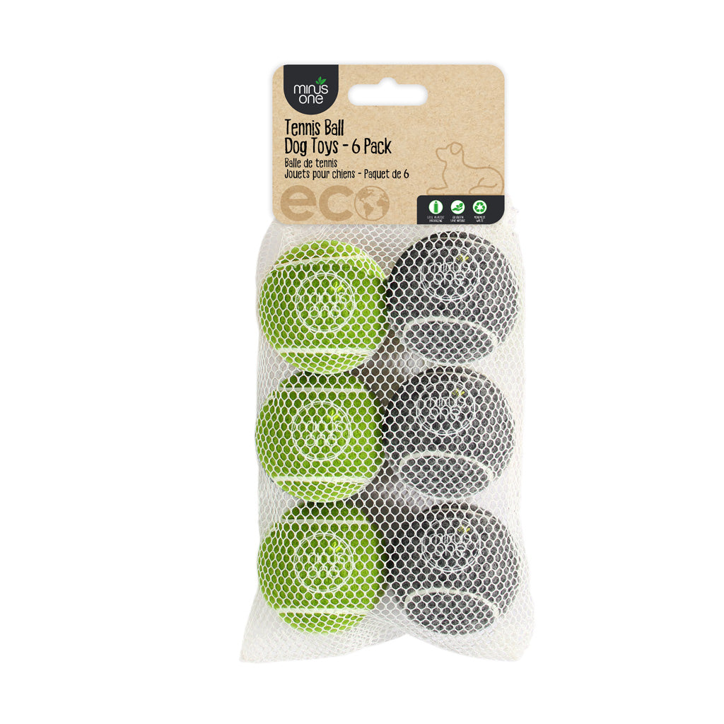 Brinquedos para cães Minus One bolas de tênis saltitantes (pacote com 6)