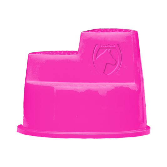 Excelente auxiliar de montagem de cavalos 3 degraus rosa