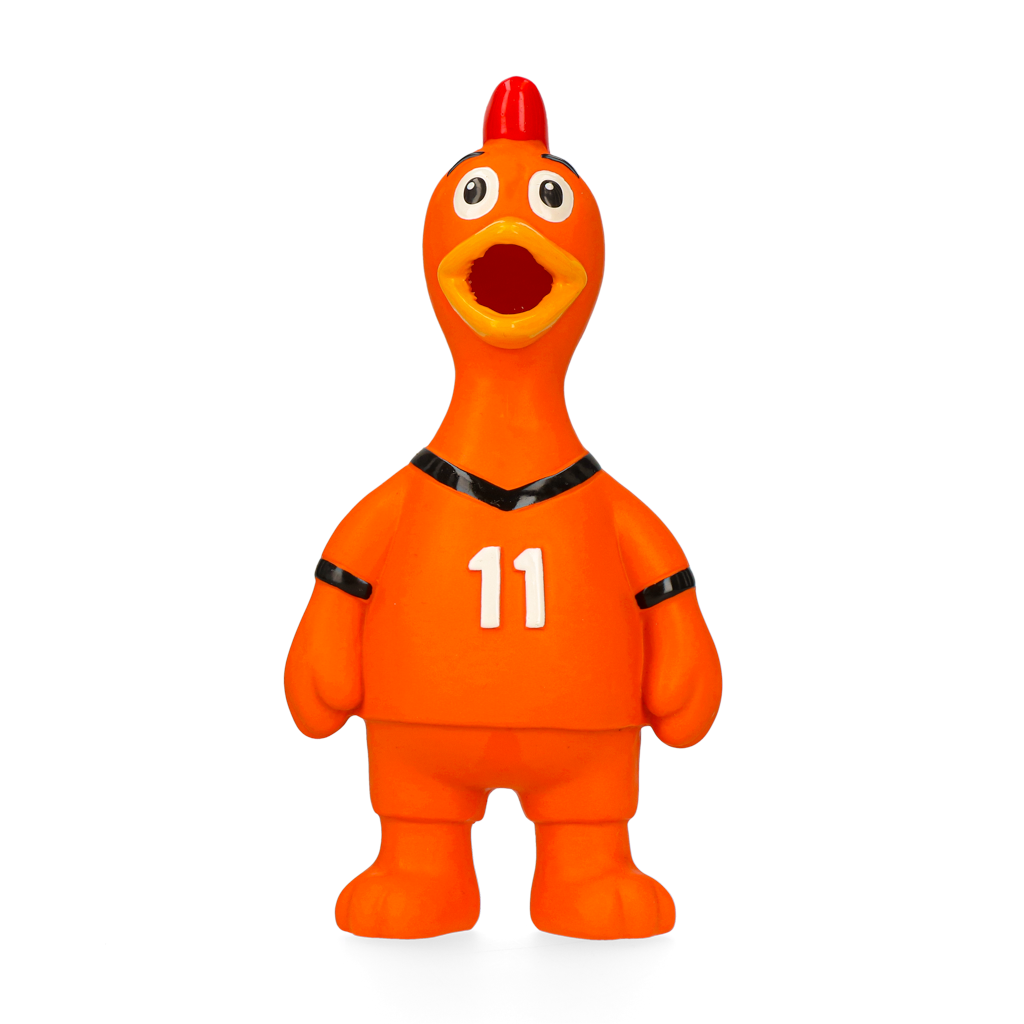 Brinquedos de látex laranja para cães Copa do Mundo Frango