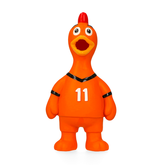 Brinquedos de látex laranja para cães Copa do Mundo Frango