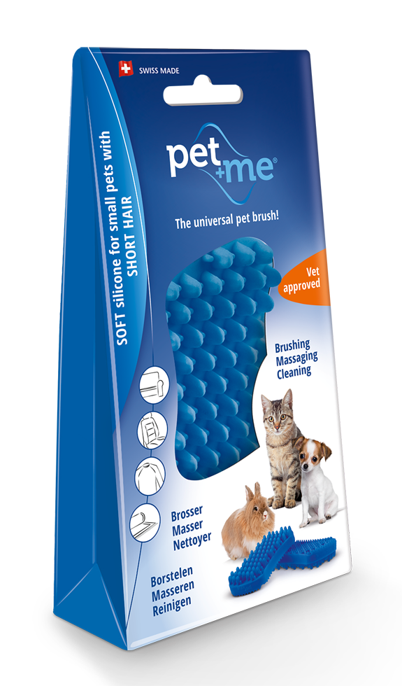 Escova PetMe para pelos curtos de gatos azul
