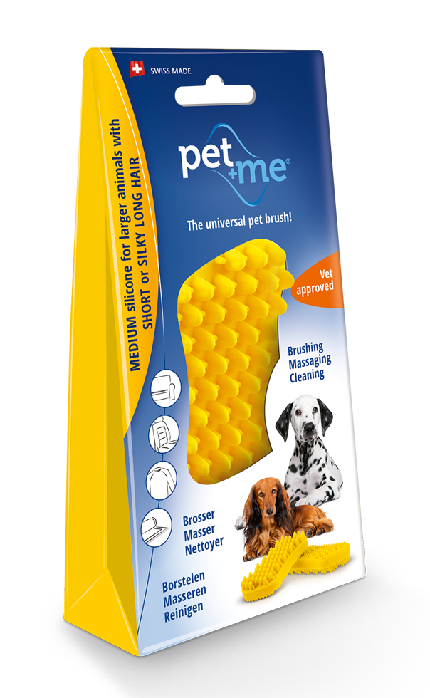 Escova PetMe para pelos curtos amarela