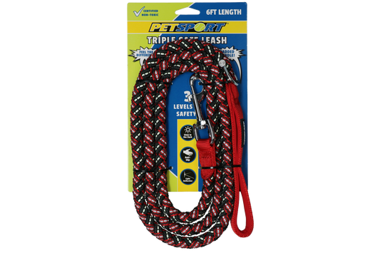 Guia Petsport Triple Safe vermelha