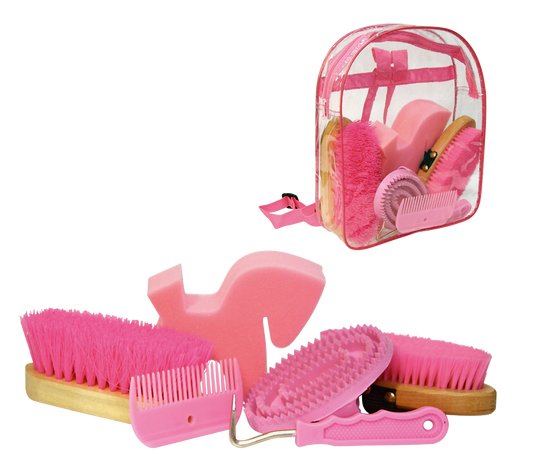 Kit de limpeza com 7 itens em uma mochila