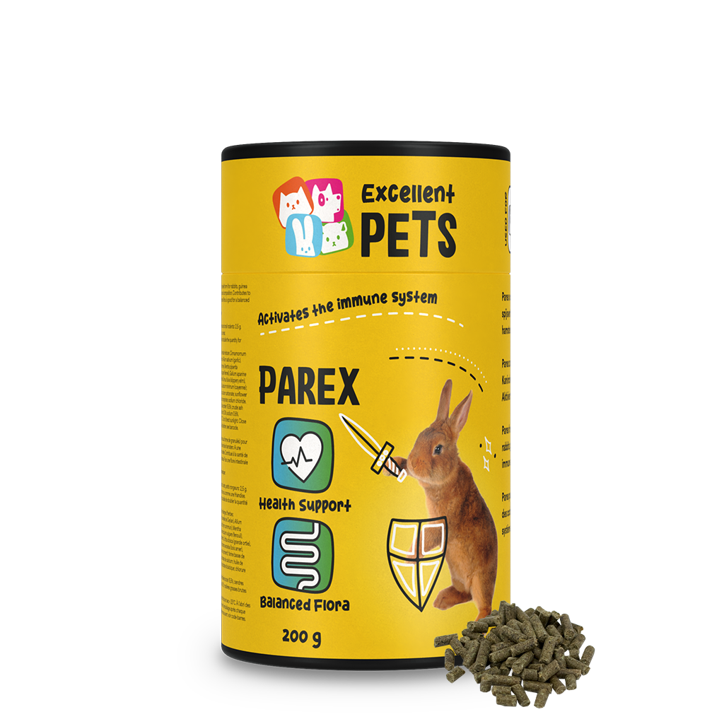 Excelente ração para coelhos da marca Excellent Pets Rabbit Parex, 200 g