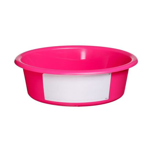 Tigela para alimentação Rosa com etiqueta branca