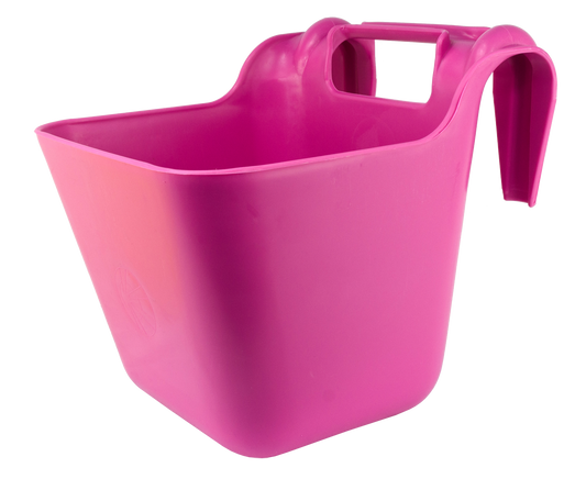 Tigela de plástico OK para alimentos com suporte para pendurar 14 L rosa