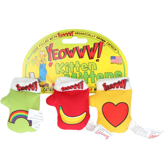 Conjunto com 3 luvas para gatinhos Yeowww